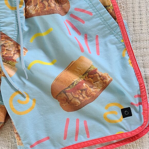 Flomotion Men's Fun Sandwich Image Swim Trunks - Size Medium - Picture 4 of 8